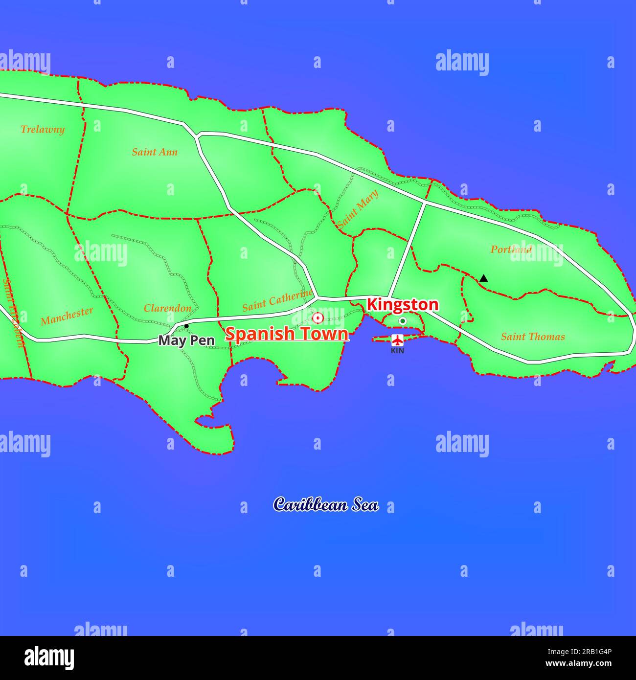 Giamaica mappa stampabile immagini e fotografie stock ad alta