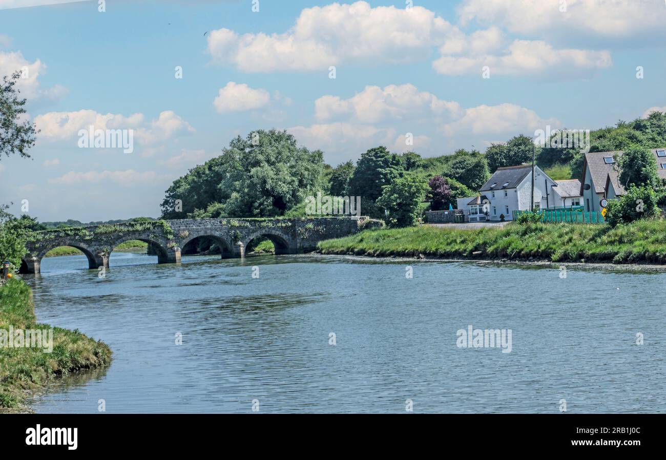 Annagassan Bridge over the River Glyde, ad Annagassan, Co Louth, Irlanda. Foto Stock