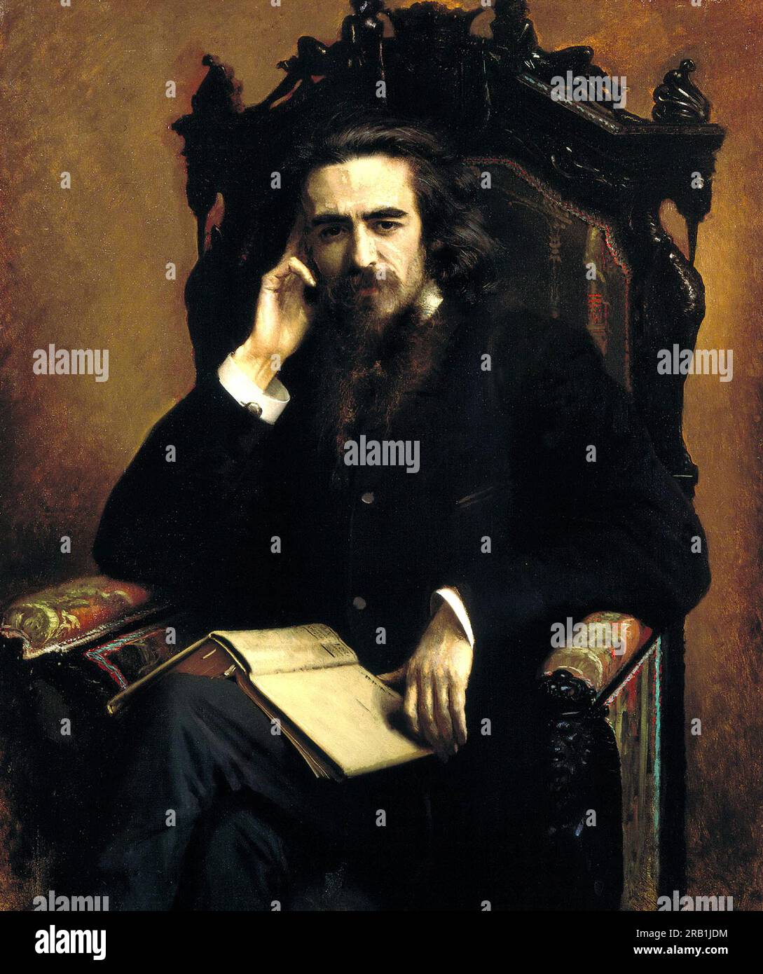 Vladimir Solovyov, Russian Philosopher, 1885, Pittura di Ivan Kramskoi Foto Stock