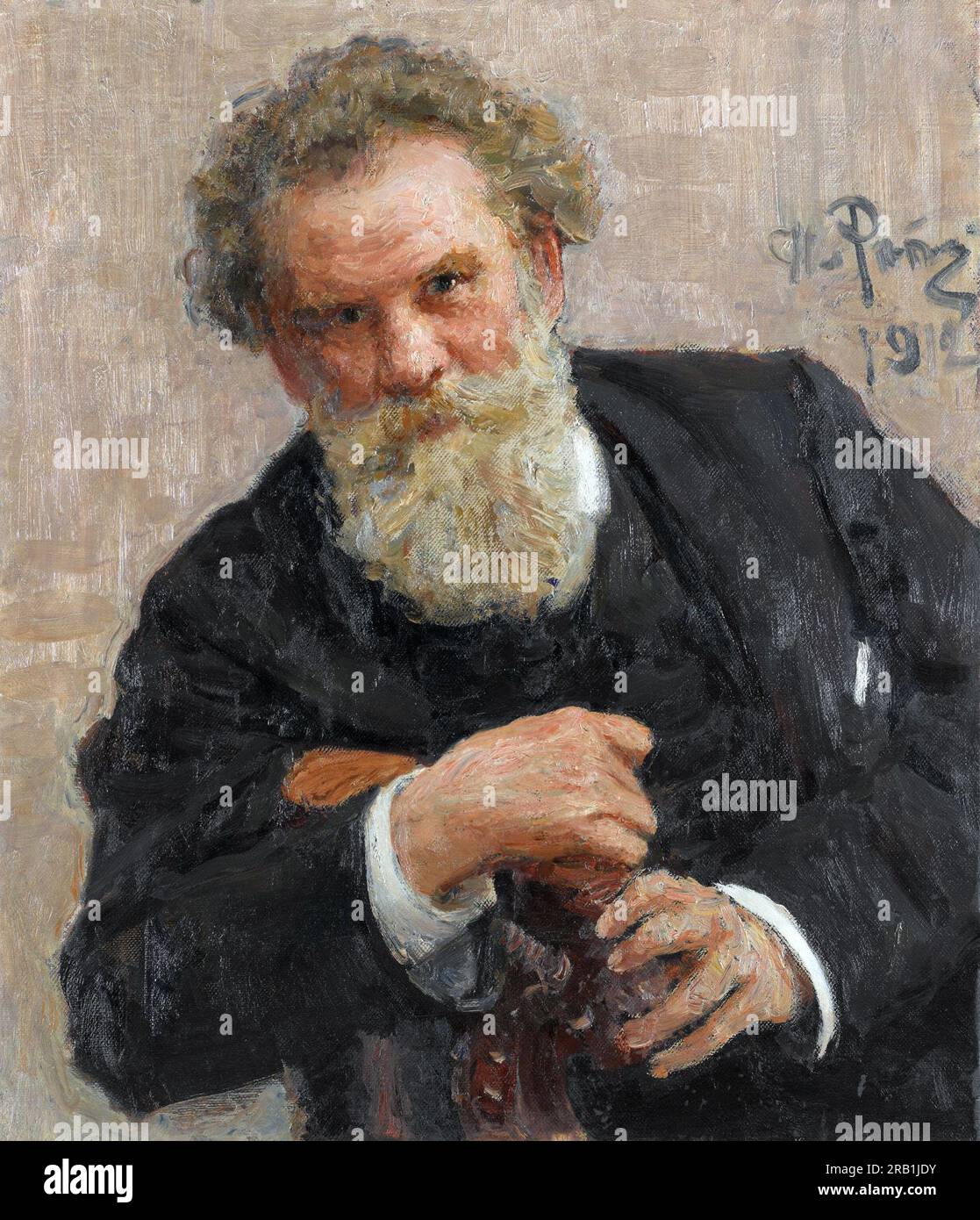 Vladimir Galaktionovich Korolenko (1853 – 1921) scrittore russo nato in Ucraina, giornalista, Ritratto di Ilya Repin Foto Stock