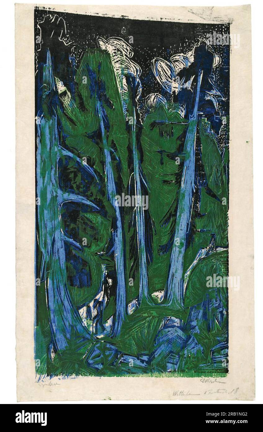 Windswept Firs 1919 di Ernst Ludwig Kirchner Foto Stock