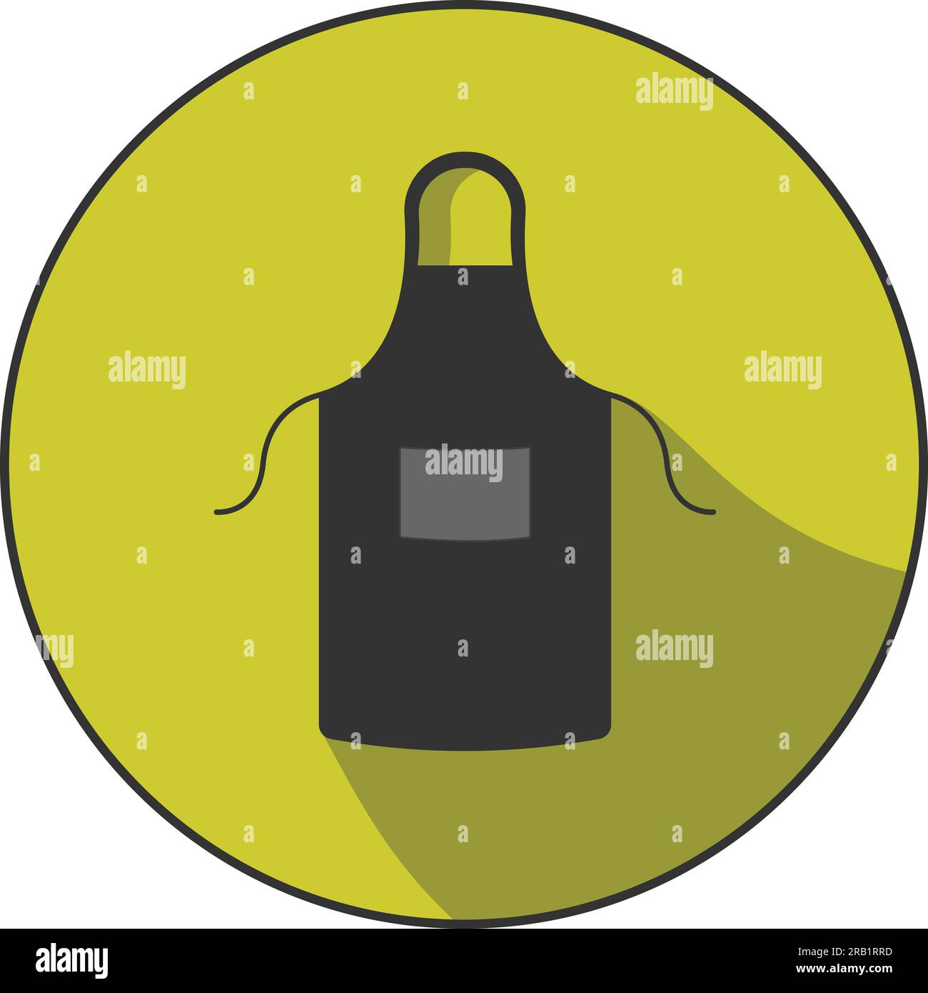L'icona del grembiule da cucina piatto è un'illustrazione vettoriale versatile che può essere utilizzata per una varietà di scopi, semplice ma elegante. Illustrazione Vettoriale