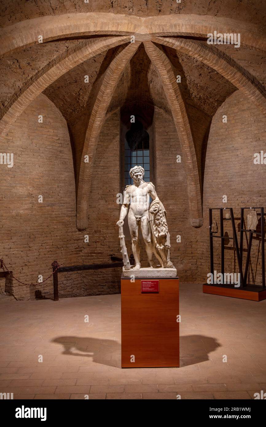 Statua in marmo di Ercole, copia romana, Foto Stock