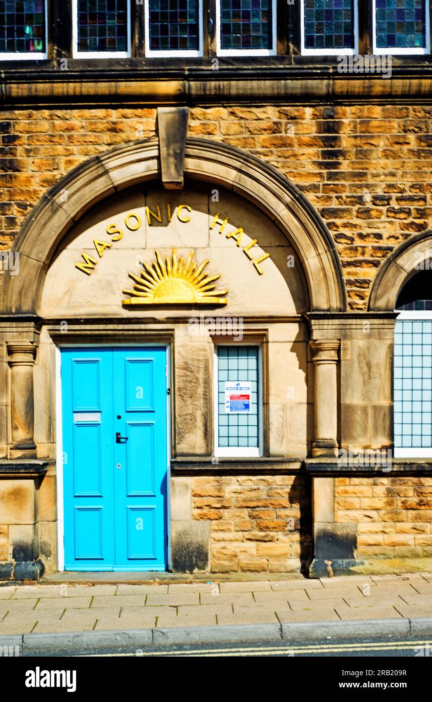 Masonic Hall, Cumliffe Road, Iklkley, North Yorkshire, Inghilterra Foto Stock