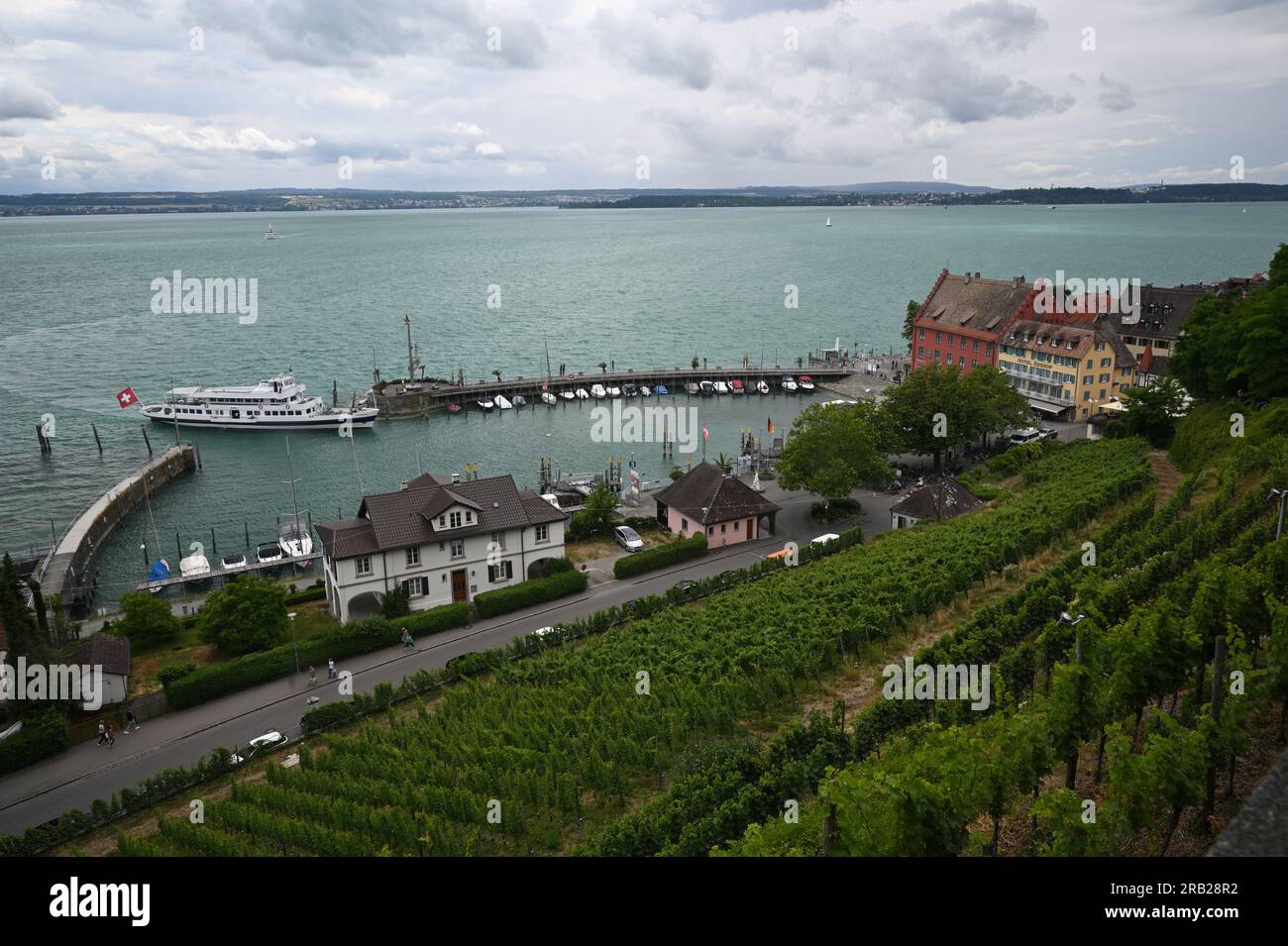 Phantastic Meersburg, città vecchia sulle rive del lago di costanza, senn il 5 luglio 2023 Foto Stock