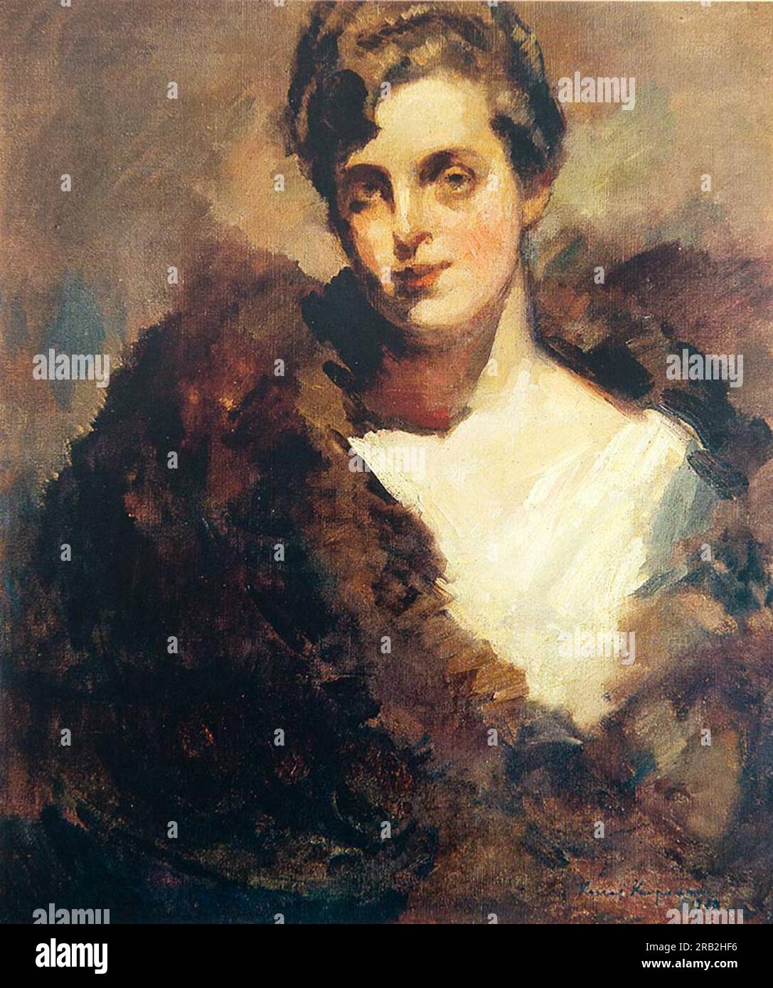 Il ritratto della cantante del Teatro Mariinsky vera Aleekseevna Dorofeeva 1920 di Konstantin Korovin Foto Stock