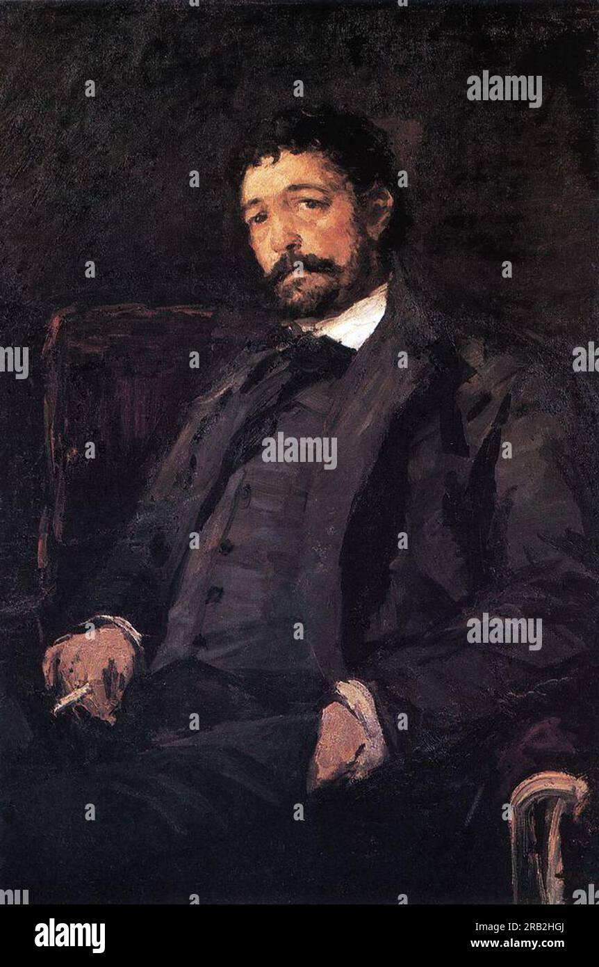 Ritratto del cantante italiano Angelo Masini 1890 di Konstantin Korovin Foto Stock