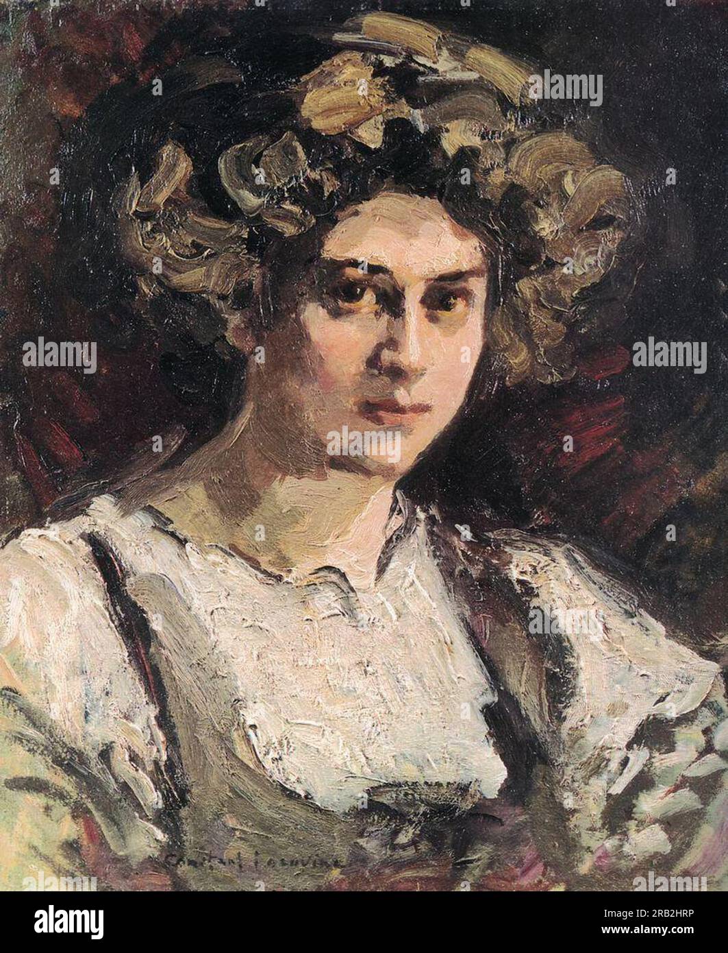 Ritratto di Nadezhda Komarovskaya 1910 di Konstantin Korovin Foto Stock