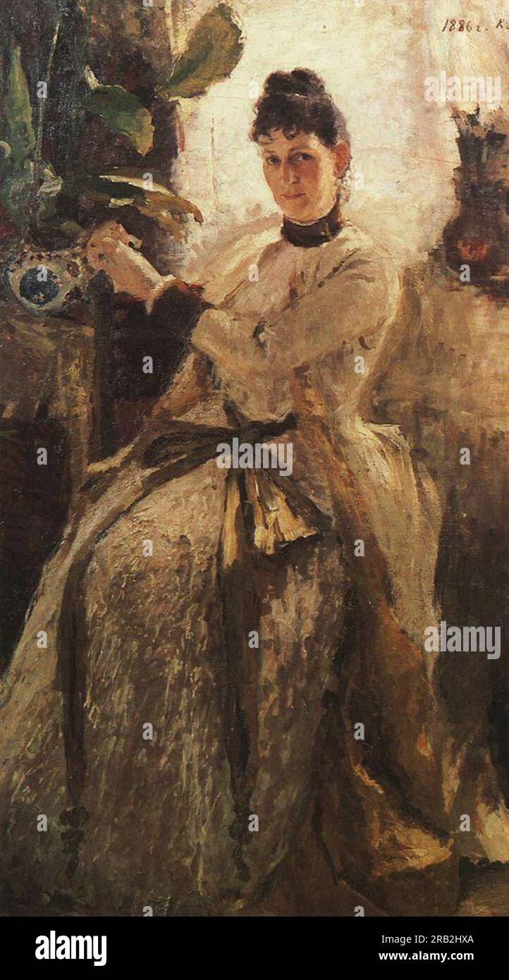 Ritratto di Sofia Golitsyna 1886 di Konstantin Korovin Foto Stock