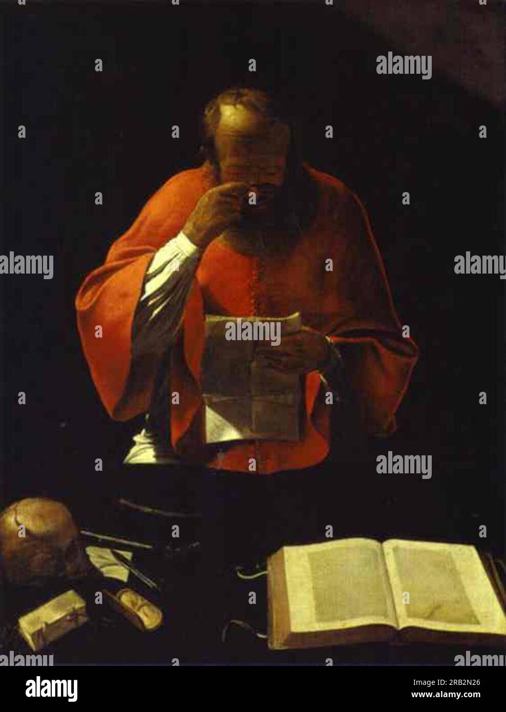 St.Jerome Reading 1638 di Georges de la Tour Foto Stock