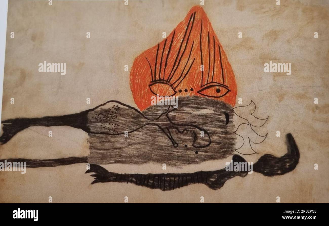 Vajda Lajos Flame Eye, 1938, Pastel on Paper, 63,2x92,2cm 1938 di Vajda Lajos Foto Stock