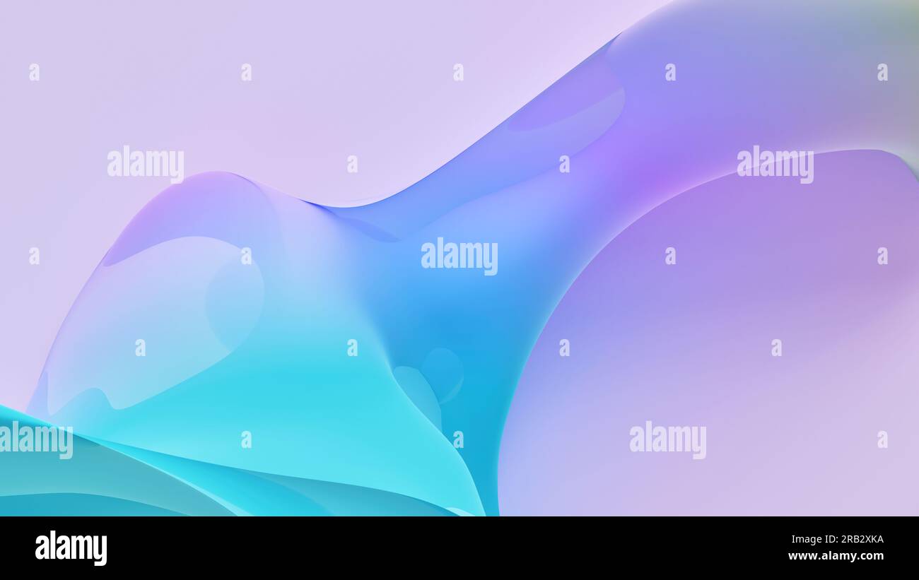 Rendering 3d, sfondo wallpeper abstract ondulato color pastello Foto Stock
