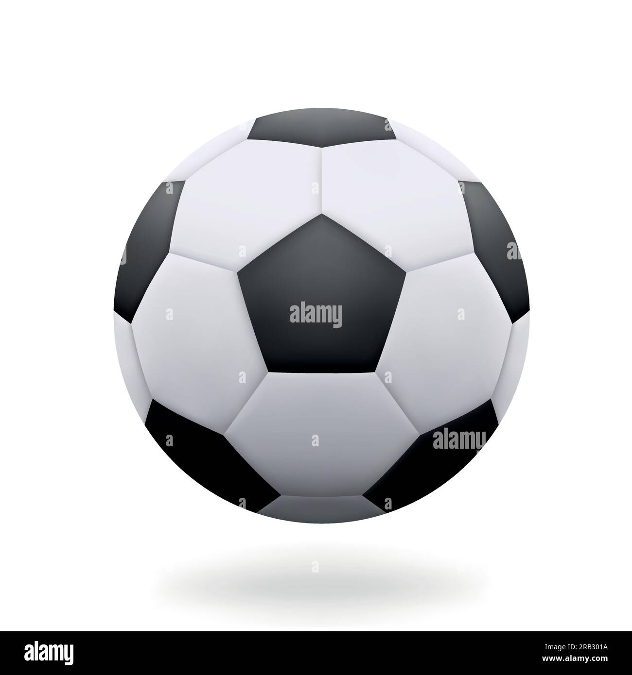 Pallone da calcio realistico isolato su sfondo bianco - vettore di stock. Illustrazione Vettoriale