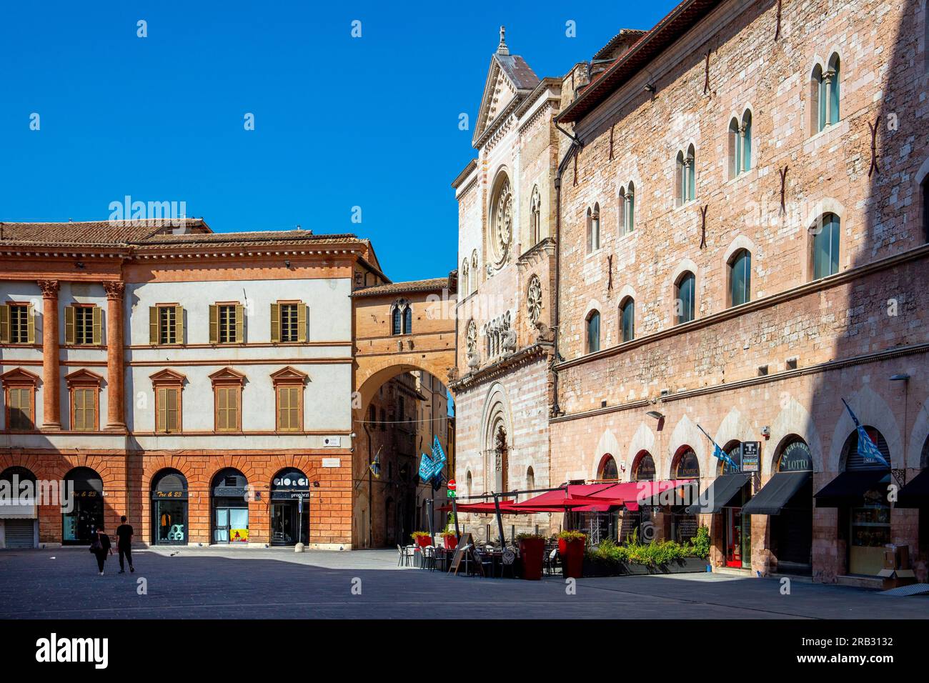 Piazza della Repubblica, Foligno, Perugia, Umbria, Italia Foto Stock