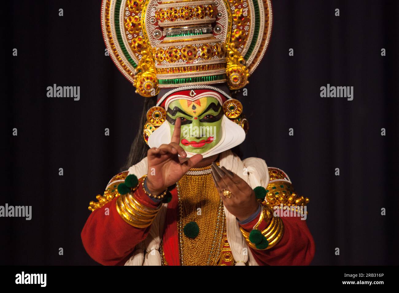 Scatti rari dell'artista Kathakali Foto Stock