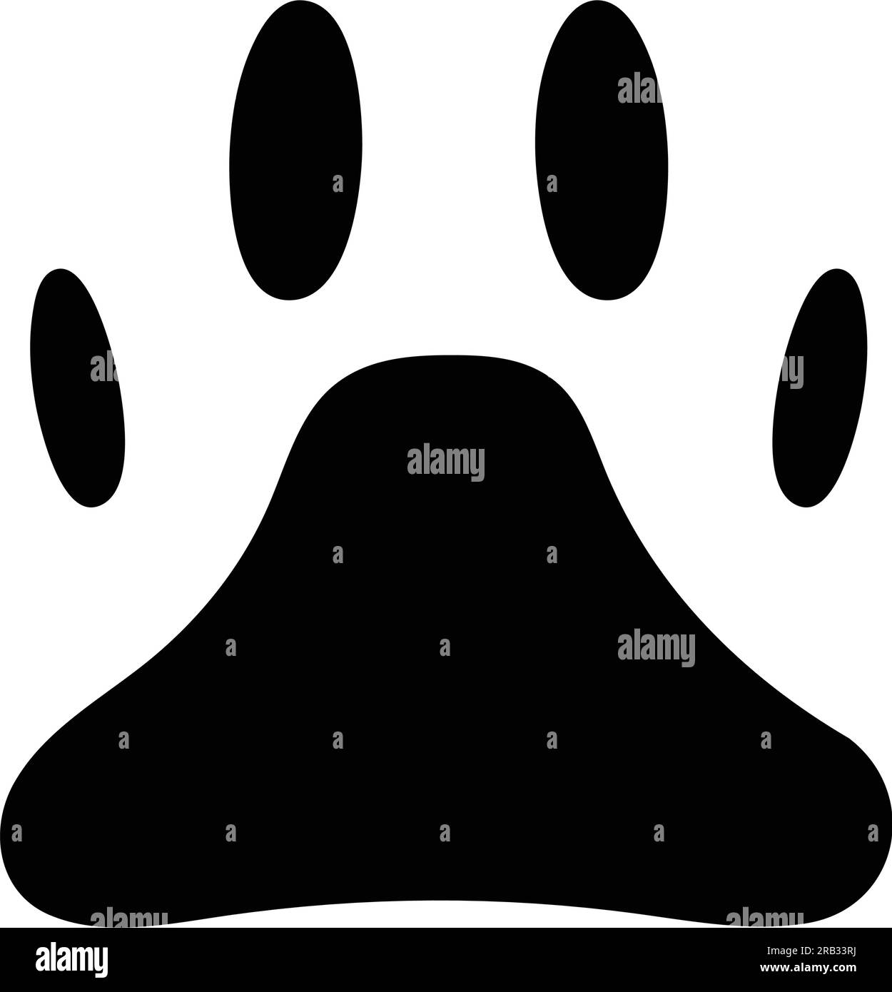 Immagine del design della silhouette dell'icona Paw isolata Illustrazione Vettoriale