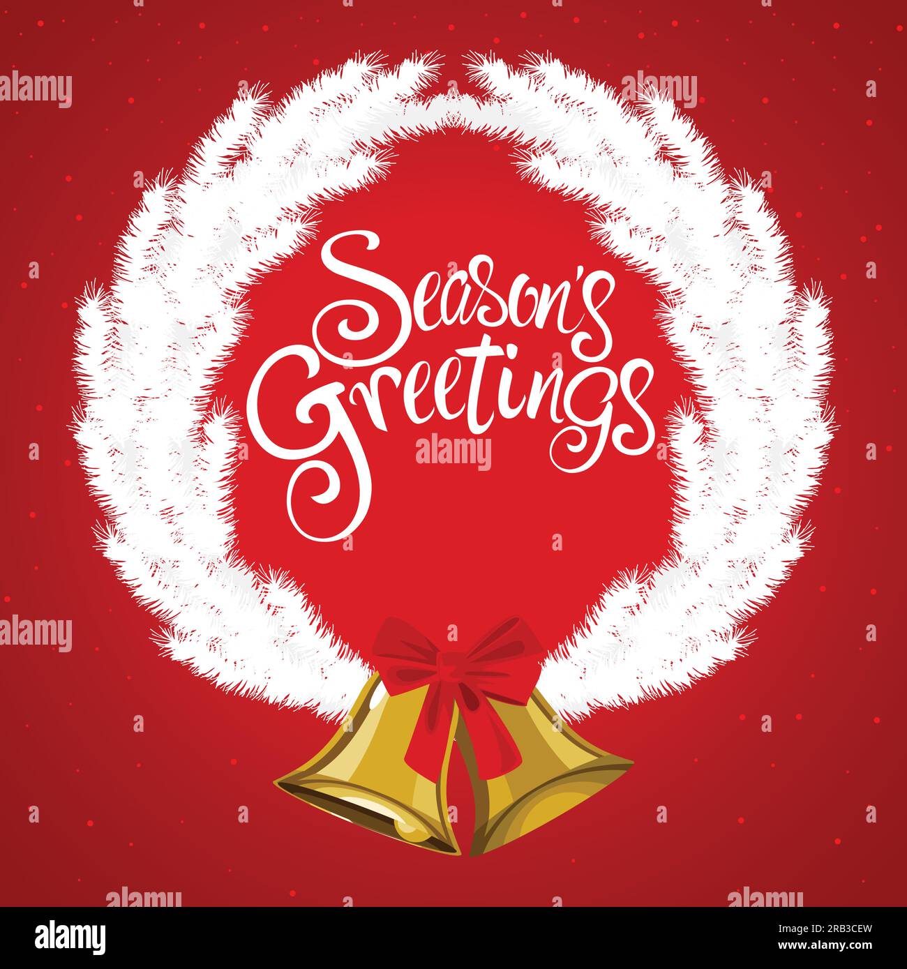 Decorazione e ornamento di Natale con il testo di saluto della stagione Illustrazione Vettoriale