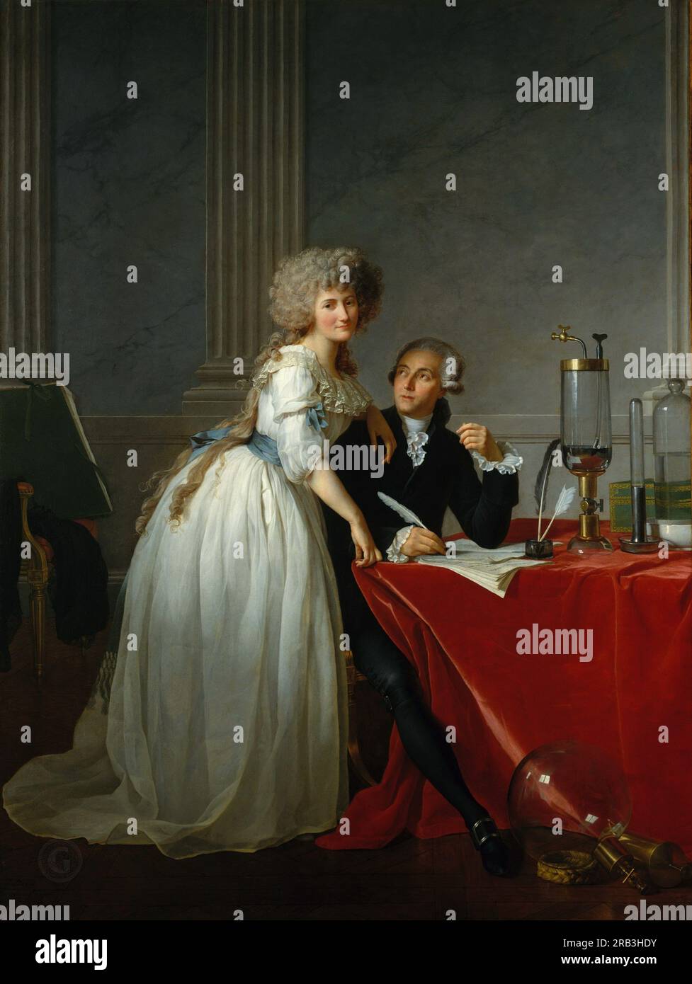 Jacques-Louis David - Antoine-Laurent Lavoisier (1743-1794) e sua moglie (Marie-Anne-Pierrette Paulze, 1758-1836) Foto Stock