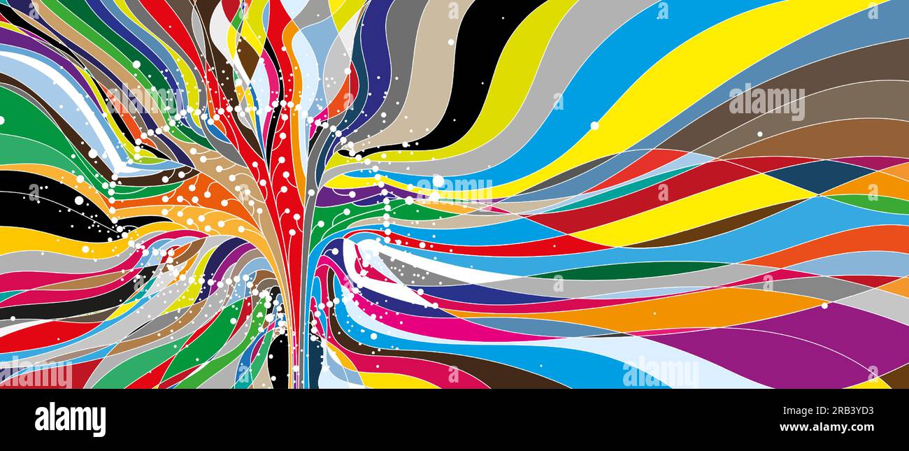 Intelligenza artificiale astratta. Cloud computing. Apprendimento automatico. Tecnologia web background. Concetto virtuale sfondo futuristico Illustrazione Vettoriale