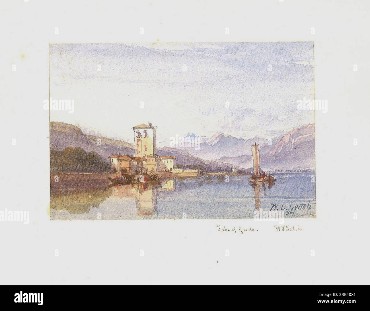 Lago di Garda 1861 di William Leighton Leitch Foto Stock