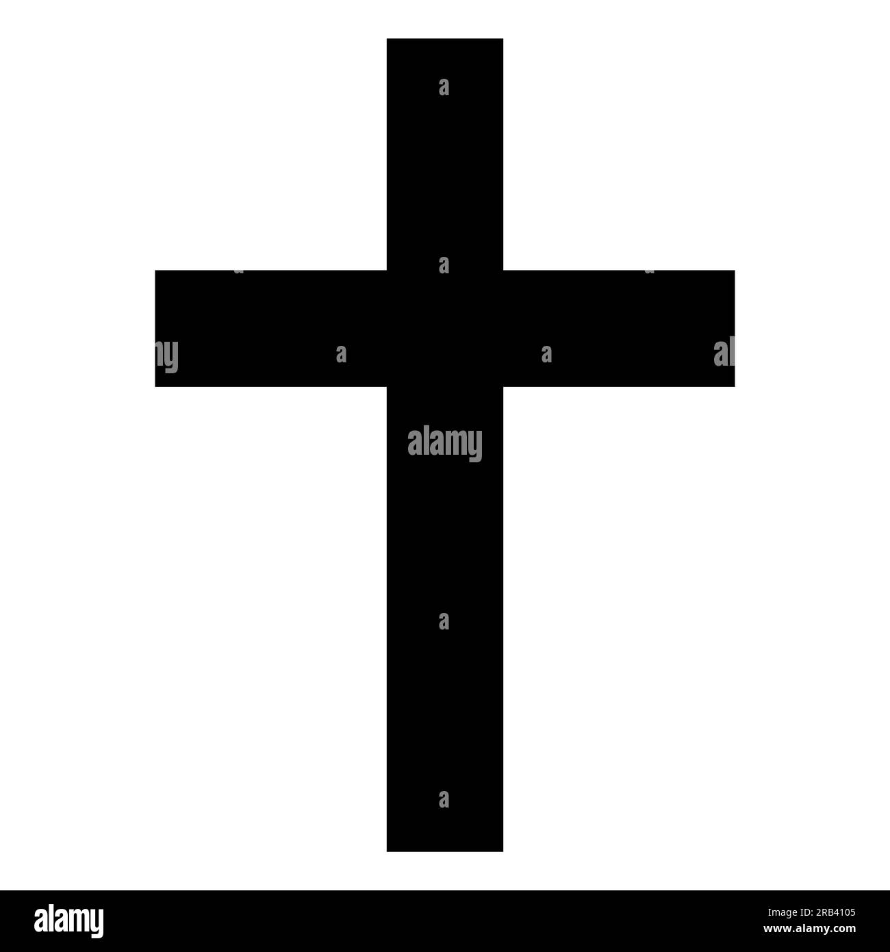 Simbolo della croce cristiana. Illustrazione vettoriale di religione su sfondo bianco Illustrazione Vettoriale