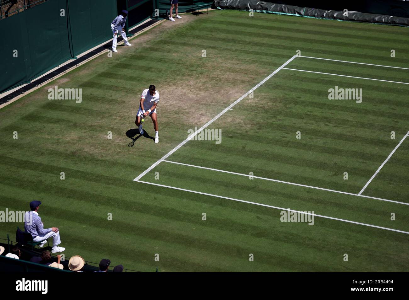 Jiri Vesely in azione il quinto giorno dei campionati di Wimbledon 2023 all'All England Lawn Tennis and Croquet Club di Wimbledon. Data immagine: Venerdì 7 luglio 2023. Foto Stock