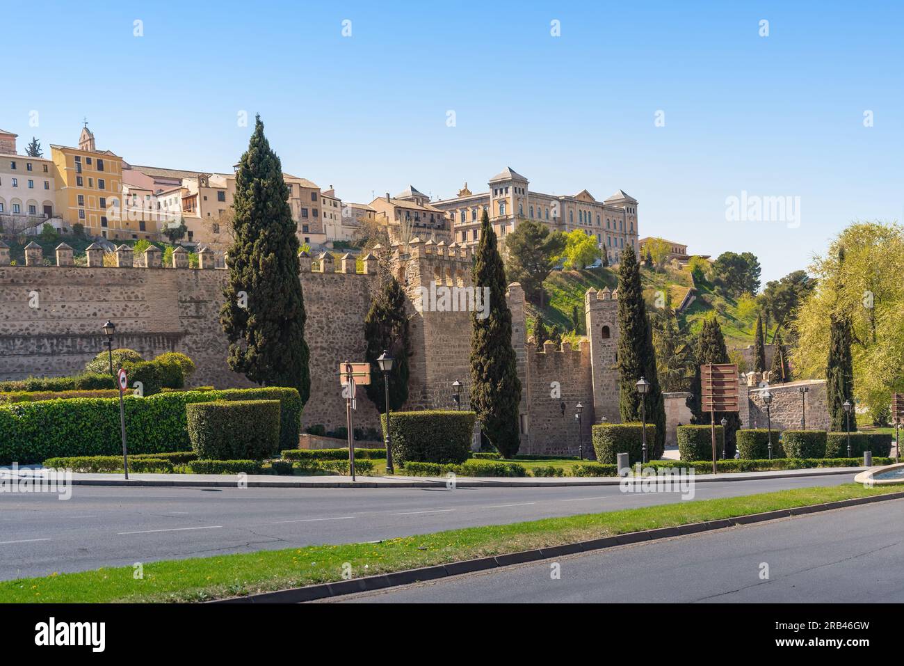 Mura cittadine di Toledo - Toledo, Spagna Foto Stock