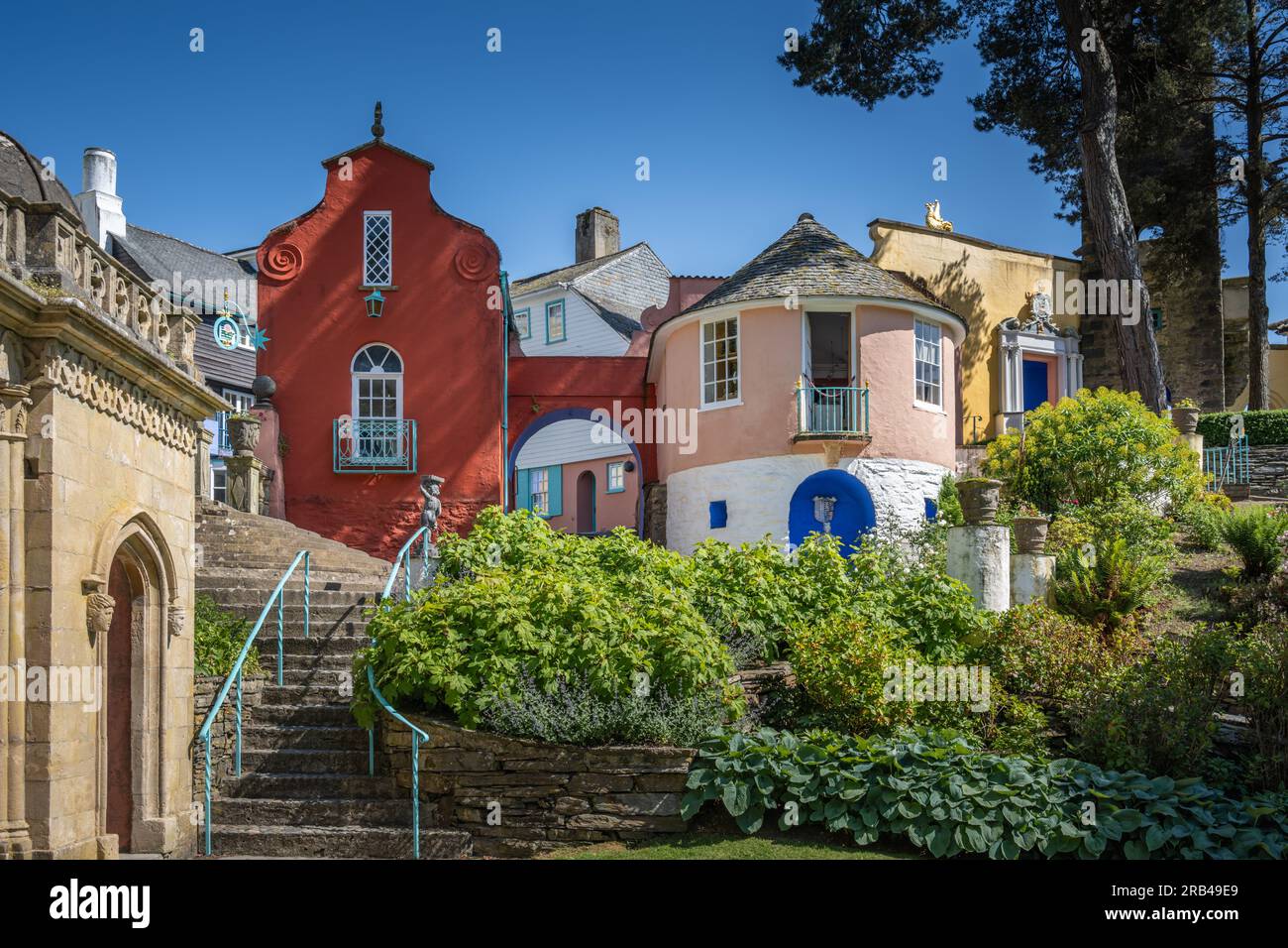Round House, Portmeirion, Galles del Nord, Regno Unito Foto Stock