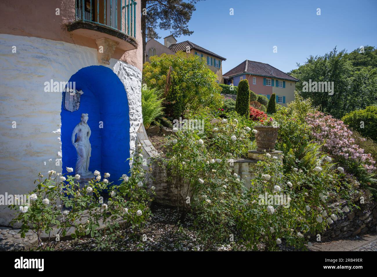 Round House, Portmeirion, Galles del Nord, Regno Unito Foto Stock