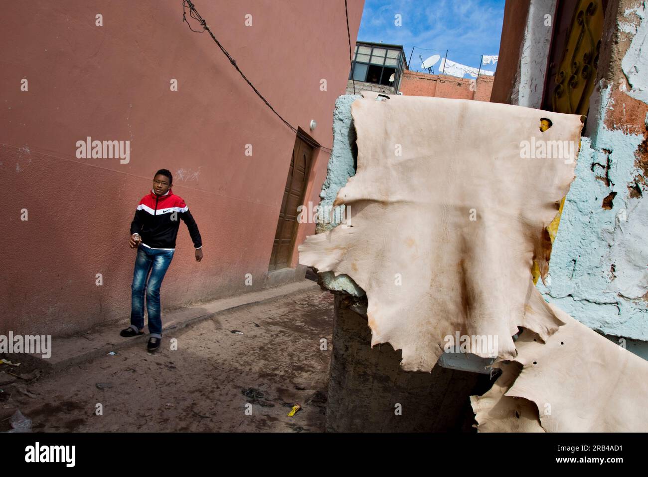 Concerie, marrakech, marocco Foto Stock