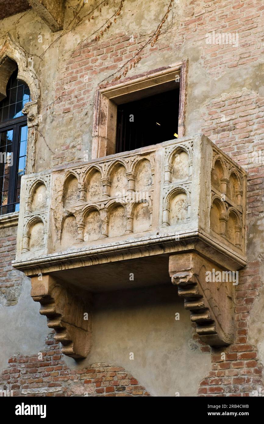 La casa di Giulietta, Verona, Veneto, Italia Foto Stock