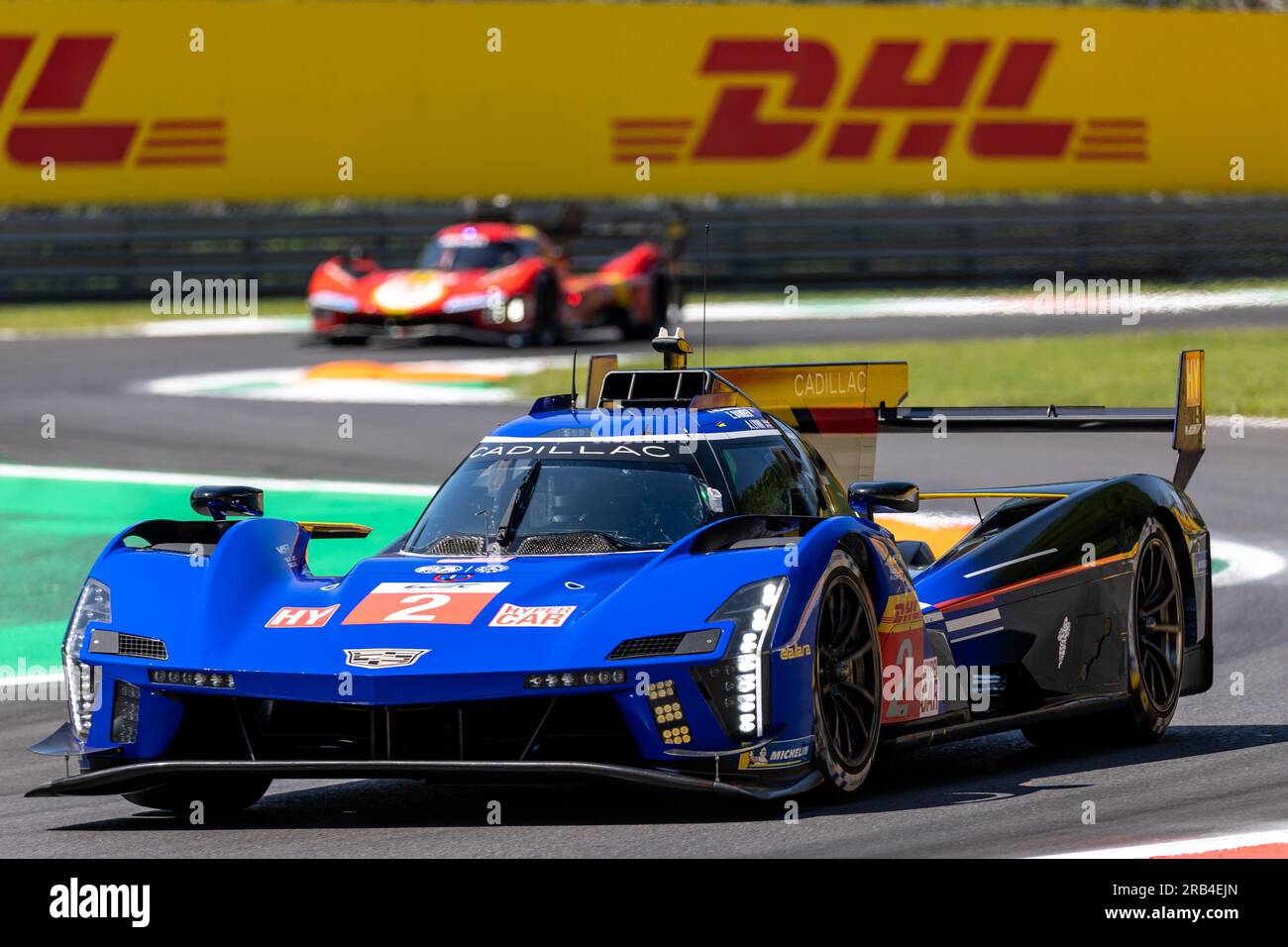 Monza, Italia. 7 luglio 2023. GARE CADILLAC - Earl Bamber (NZL), Alex Lynn (GBR) Richard Westbrook (GBR) - Cadillac V-Series.R credito: Agenzia fotografica indipendente/Alamy Live News Foto Stock