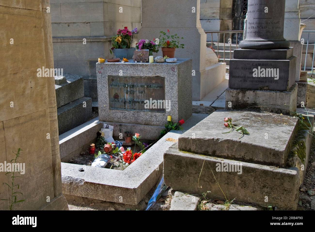 Francia, Ile de France, Parigi, cimitero Pere Lachaise, Jim Morrison grave Foto Stock