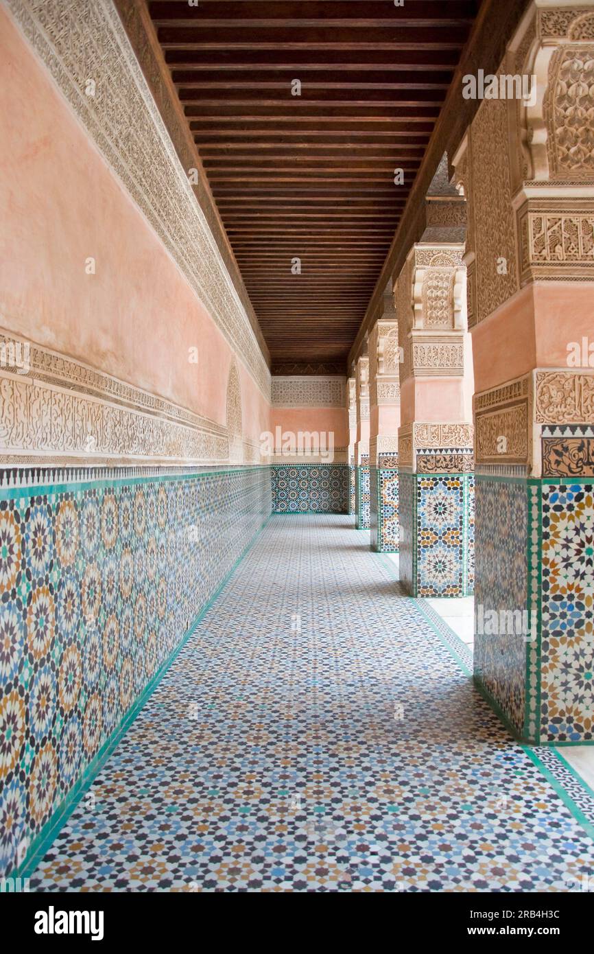 Ben Youssef madrasa, Marrakech, Marocco Foto Stock
