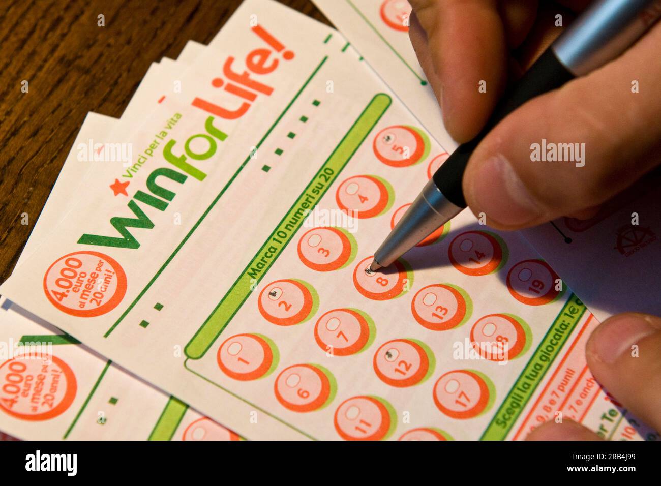 Vincere a vita. Lotteria italiana Foto Stock