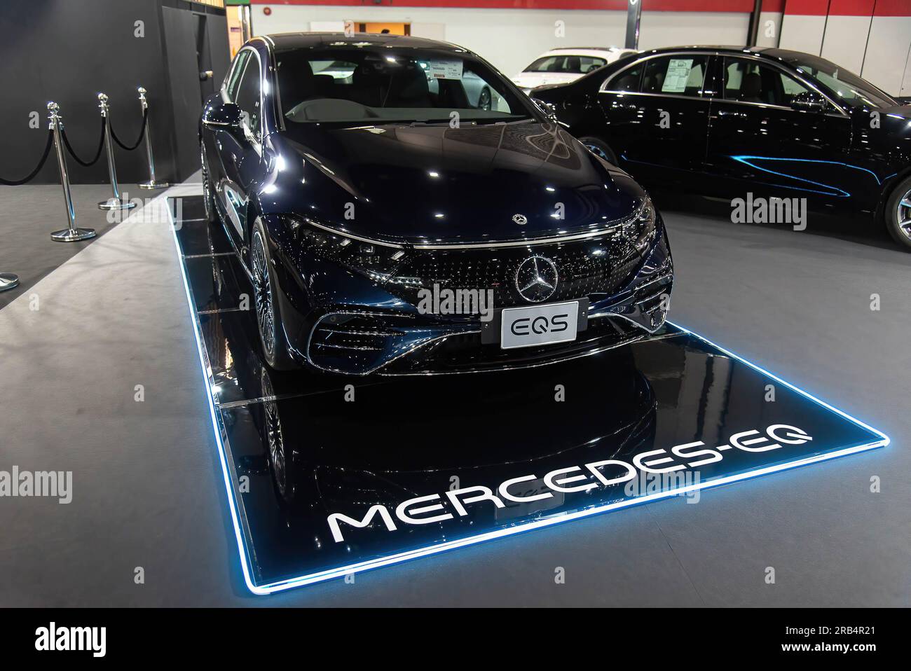 Bangkok, Thailandia. 7 luglio 2023. Un'auto Mercedes-Benz EQS esposta durante il Thailand Fast Auto Show 2023 al Bangkok International Trade and Exhibition Center (BITEC). Credito: SOPA Images Limited/Alamy Live News Foto Stock