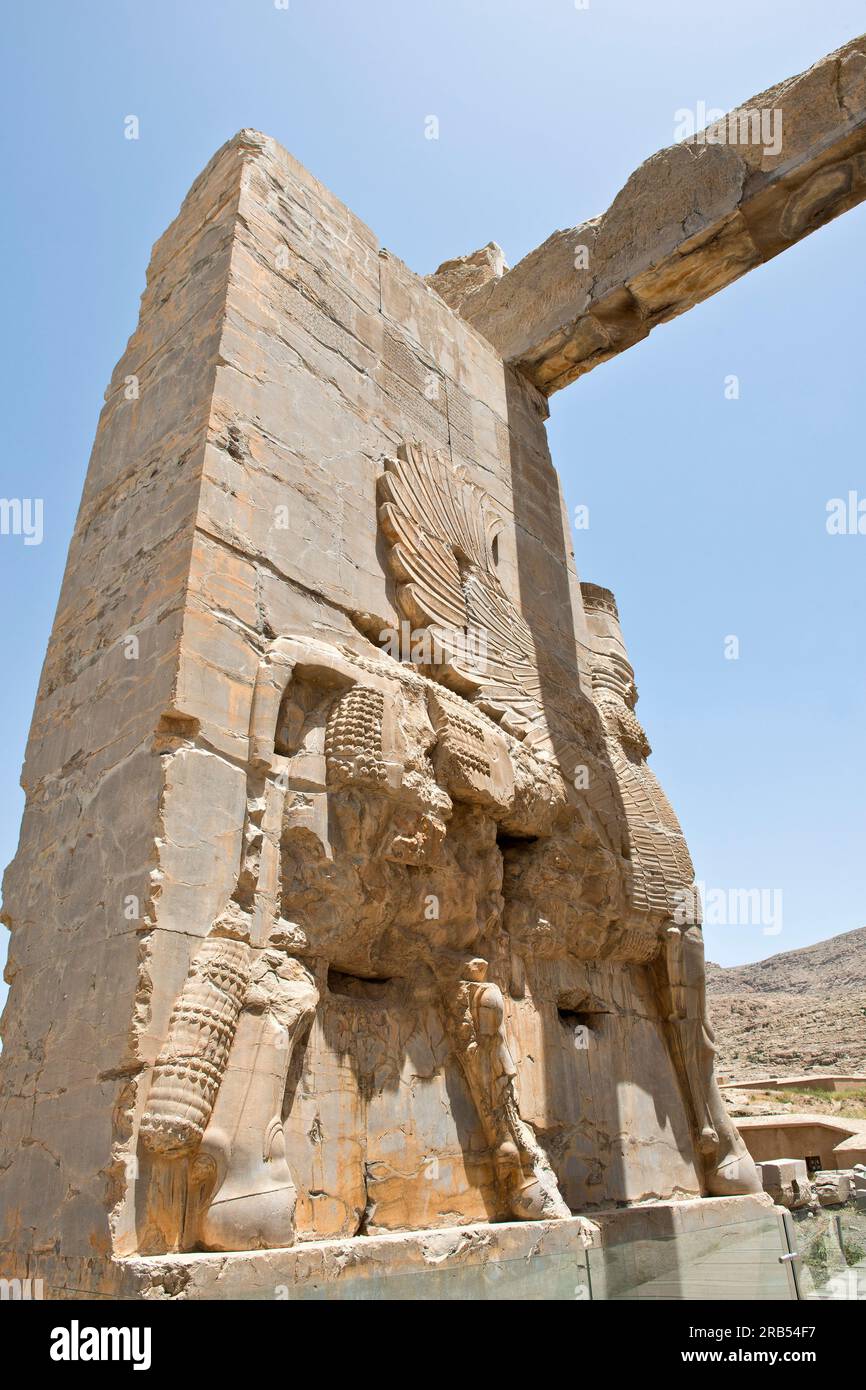 Cancello di tutte le nazioni. Sito archeologico di Persepolis. Iran Foto Stock