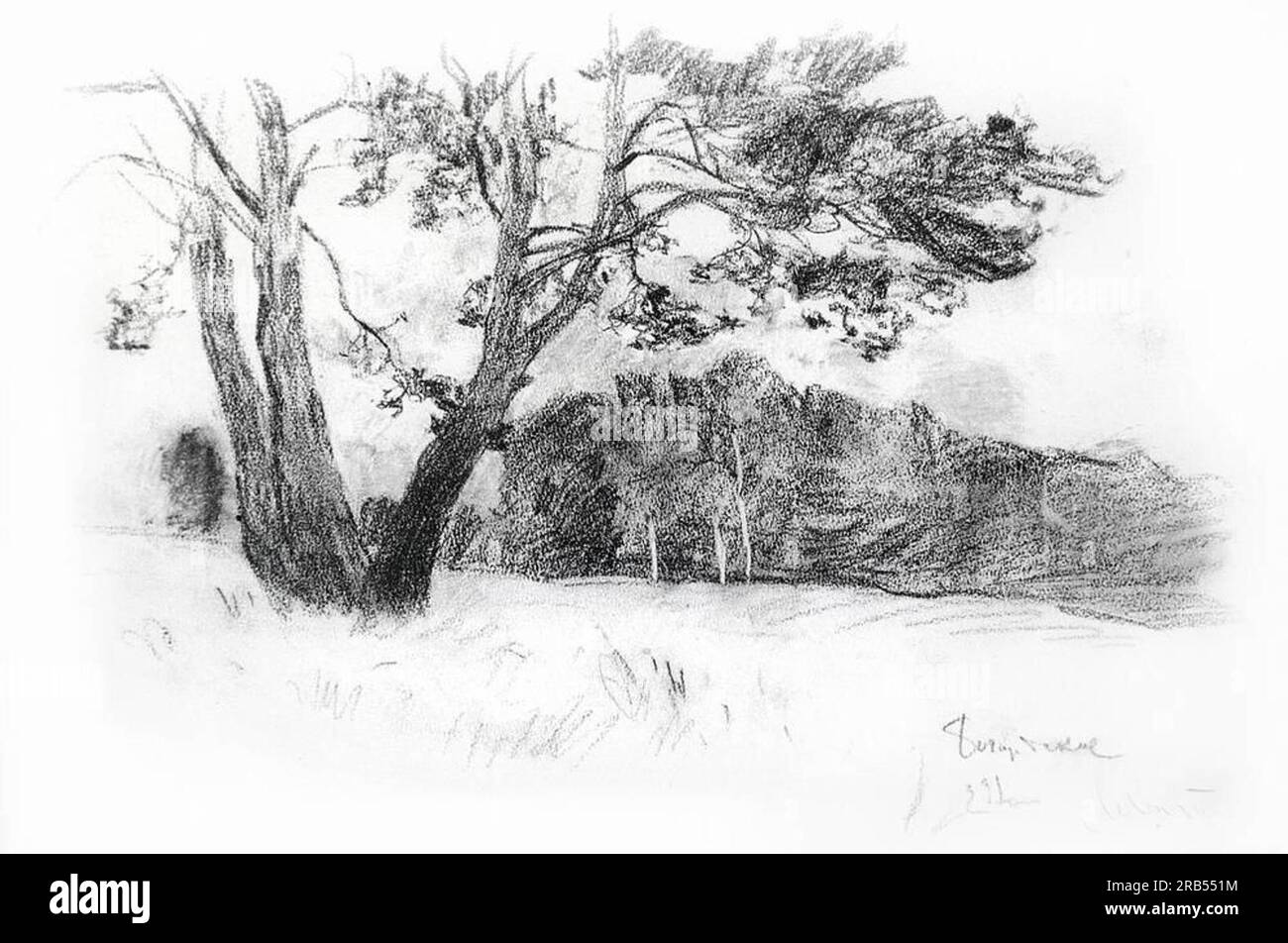 Edge of Forest 1891; Federazione Russa di Isaac Levitan Foto Stock