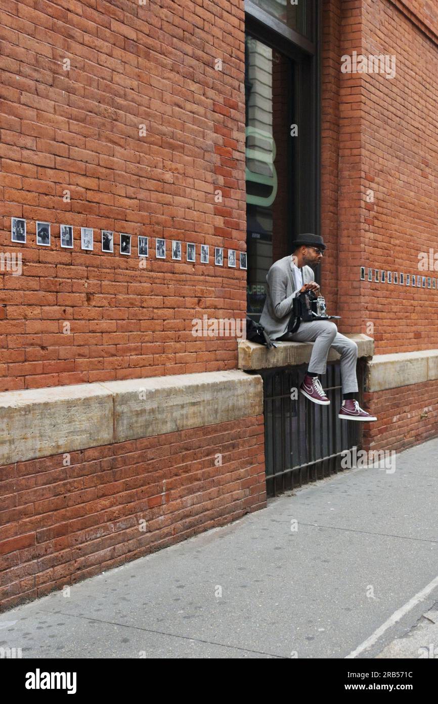 Fotografo di strada a SoHo. Manhattan, New York Foto Stock