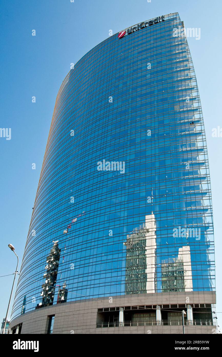 UniCredit Tower. piazza Gae Aulenti. progetto porta nuova. Business center di Milano Foto Stock