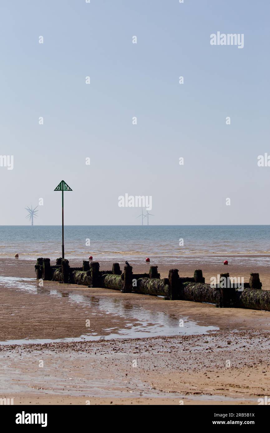 Tubo di deflusso delle acque reflue martello Bay Clacton on Sea Foto Stock