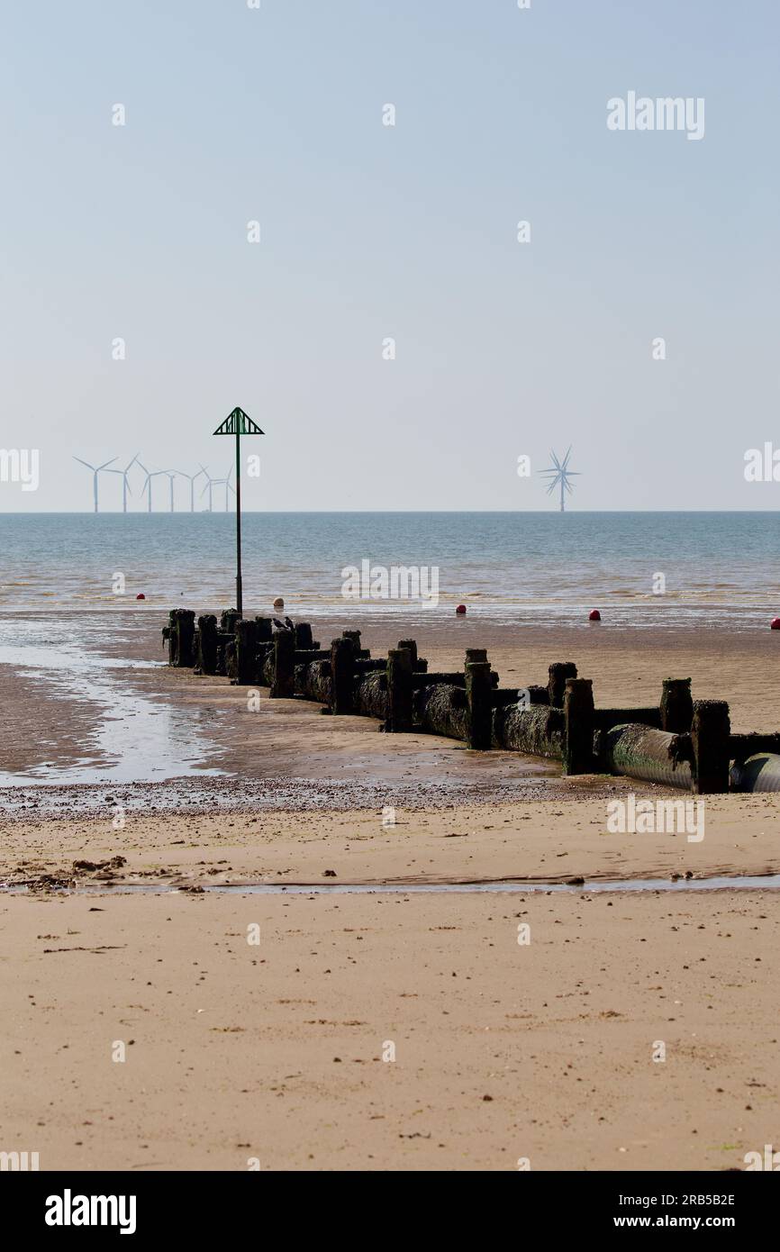 Tubo di deflusso delle acque reflue martello Bay Clacton on Sea Foto Stock