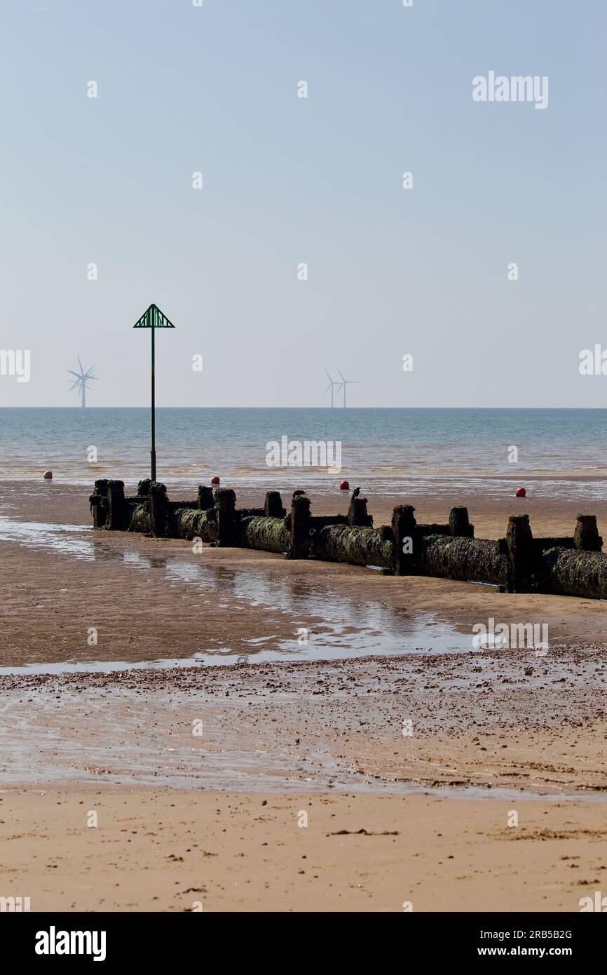 Tubo di deflusso delle acque reflue martello Bay Clacton on Sea Foto Stock