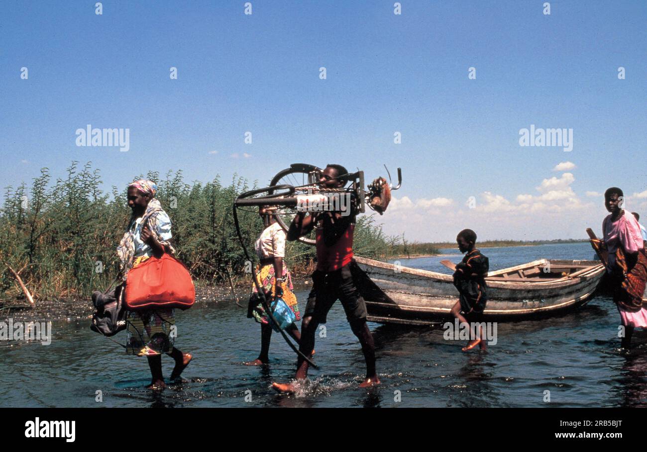 Vita quotidiana sul Lago Malawi. Liwonde. Malawi Foto Stock