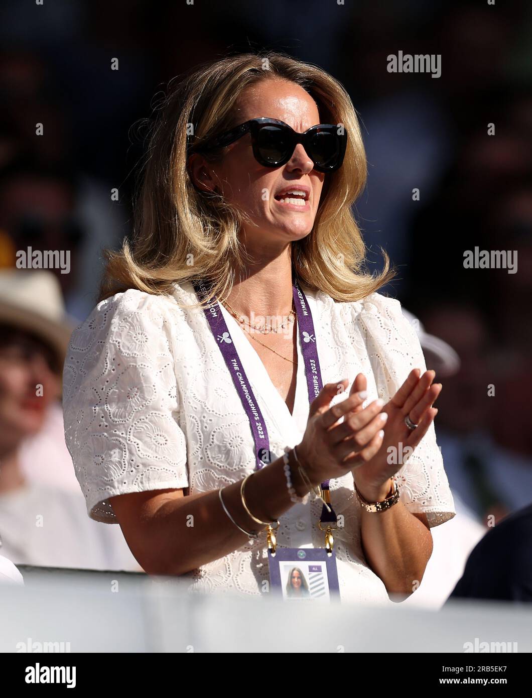Kim Murray nel quinto giorno dei campionati di Wimbledon 2023 all'All England Lawn Tennis and Croquet Club di Wimbledon. Data immagine: Venerdì 7 luglio 2023. Foto Stock