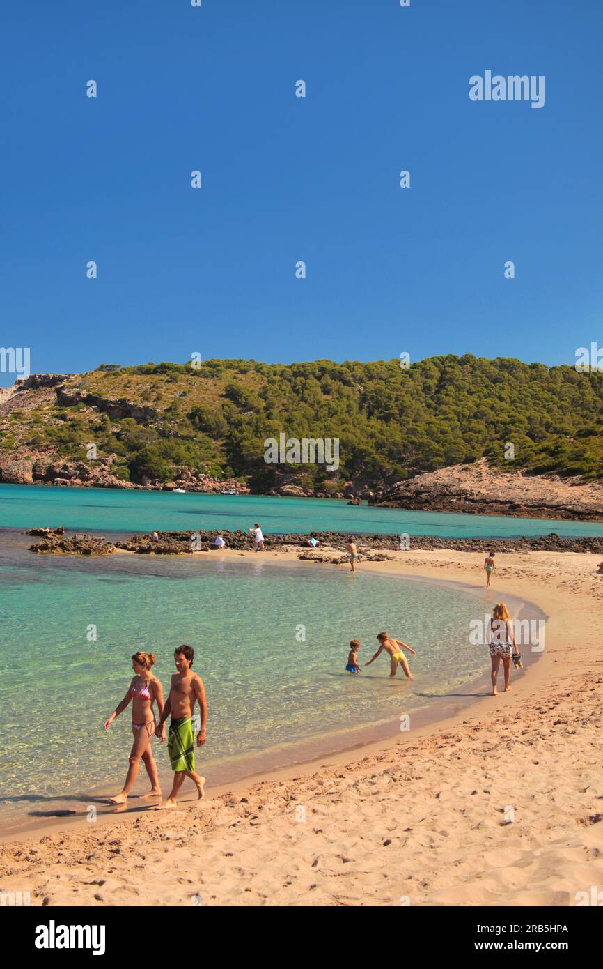 Spiagge di Agarianes, Minorca, Isole Baleari, Spagna Foto Stock