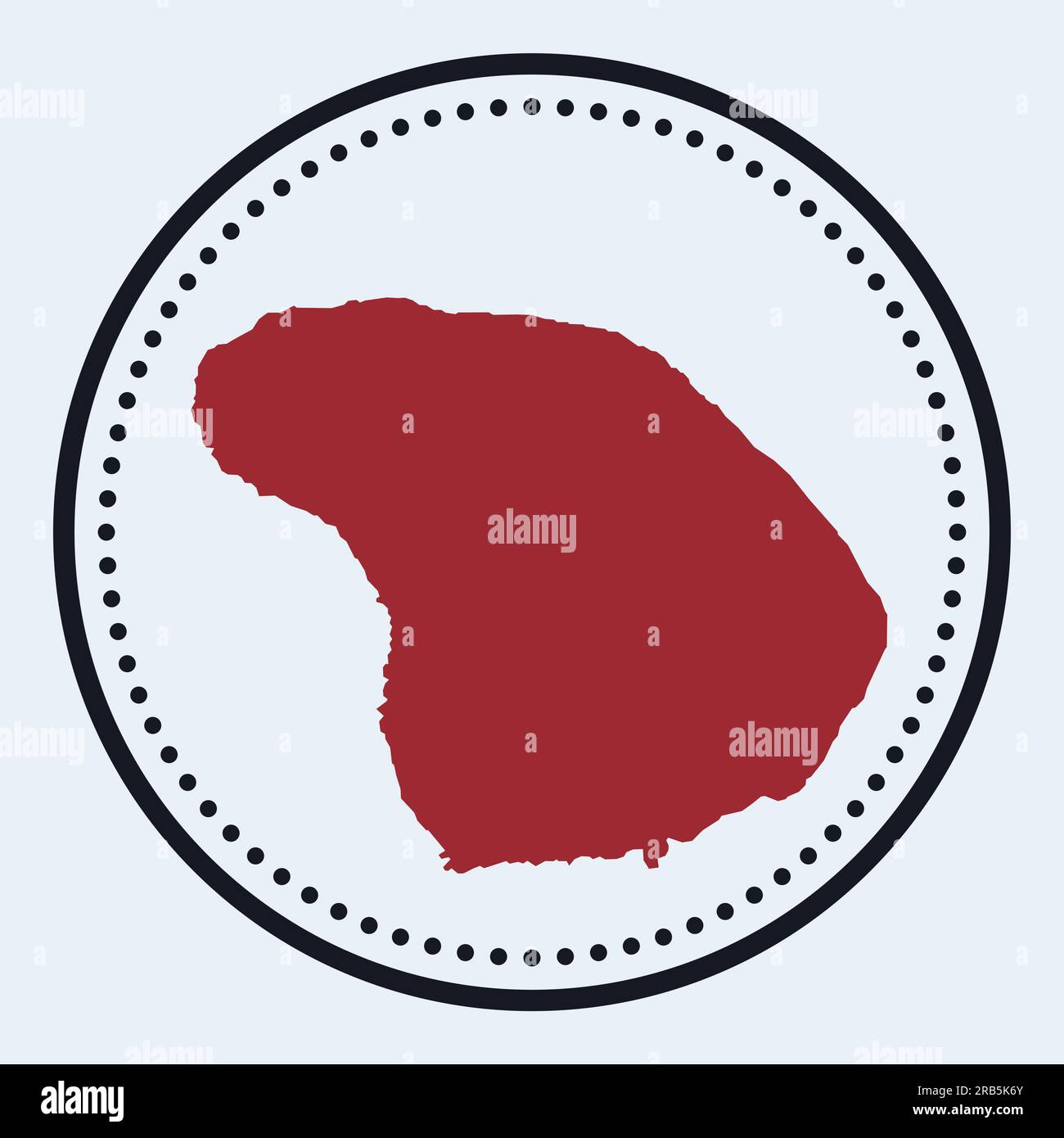 Francobollo lanai rotondo. Logo rotondo con mappa dell'isola e titolo. Elegante badge Lanai minimalista con mappa. Illustrazione vettoriale. Illustrazione Vettoriale