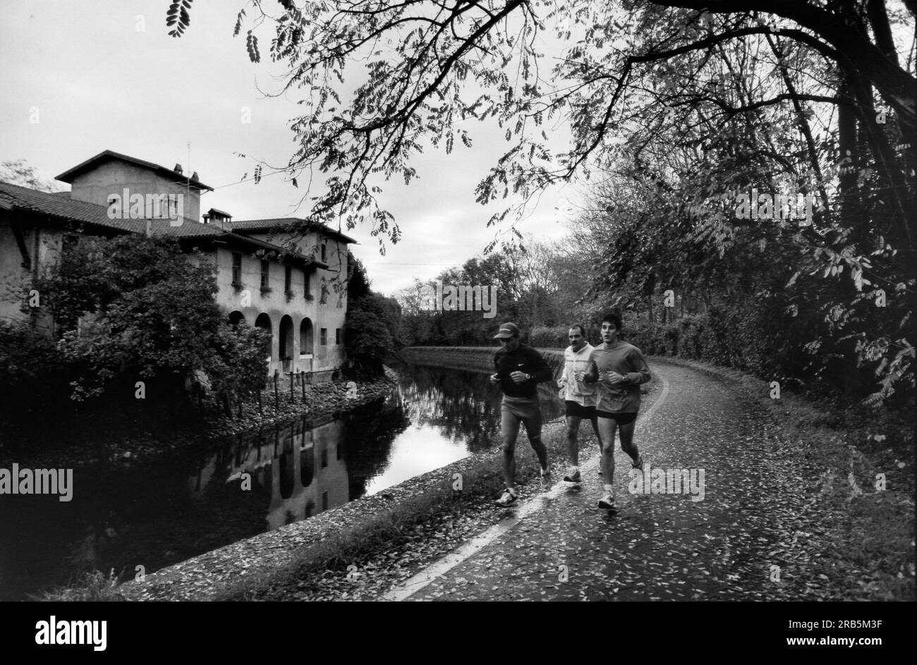 Europa. Italia. Lombardia. Parco del Ticino. Alzaia del Naviglio Foto Stock