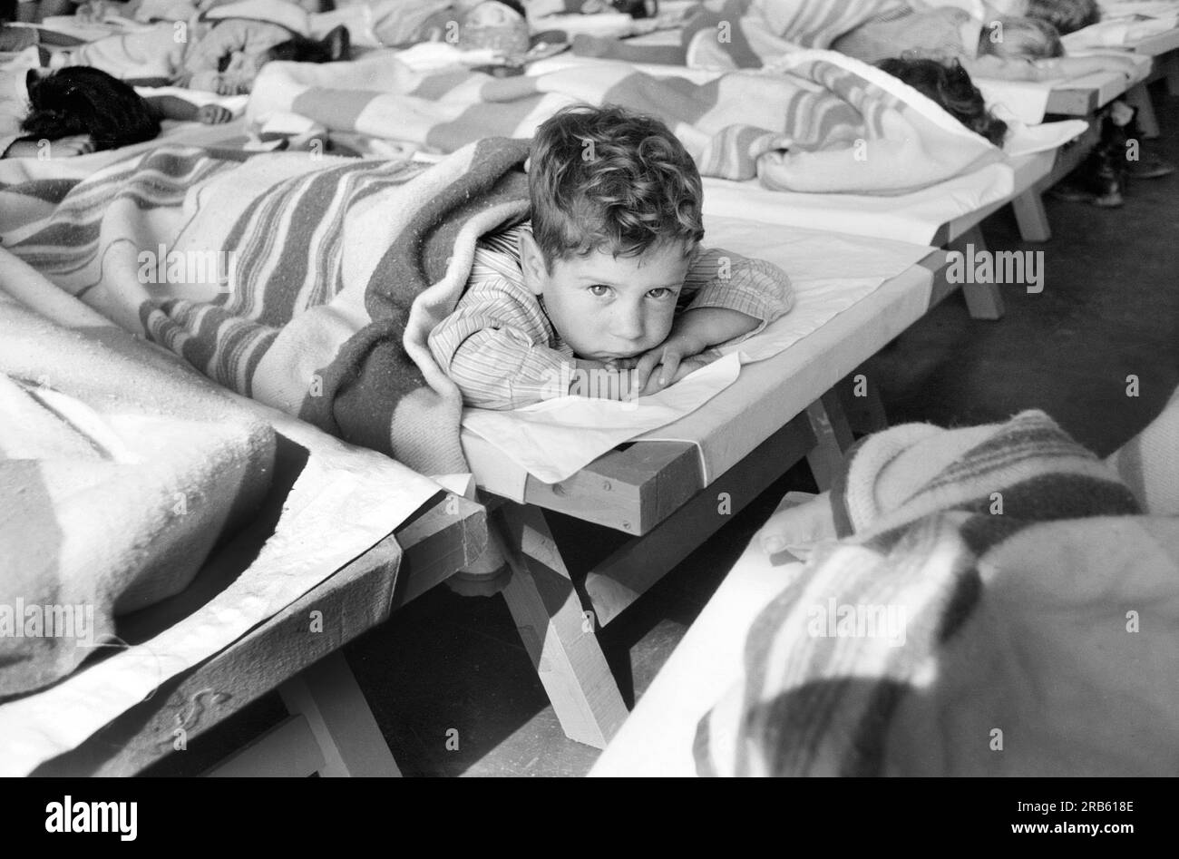 Nido di mezzogiorno, asilo nido, Farm Security Administration campo di lavoro migratorio, Harlingen, Texas, USA, Arthur Rothstein, STATI UNITI Farm Security Administration, febbraio 1942 Foto Stock