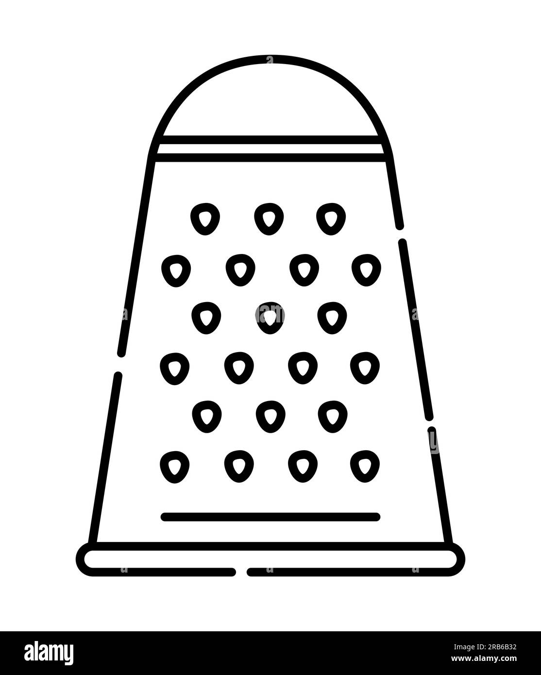 Illustrazione della linea vettoriale in bianco e nero della grattugia Illustrazione Vettoriale